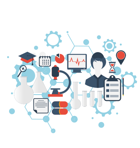 An illustration visualizing Web Based LIMS Software.