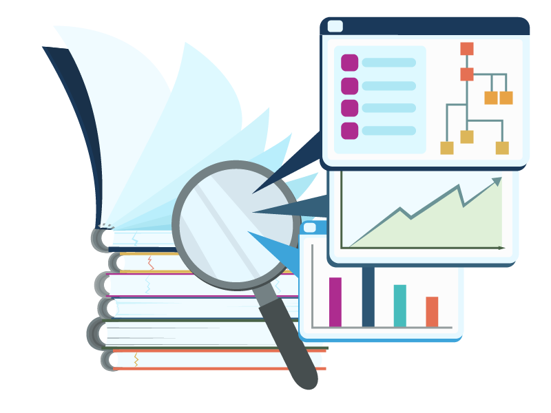 An illustration showing how ELN software allows better data capture and management as well as search.